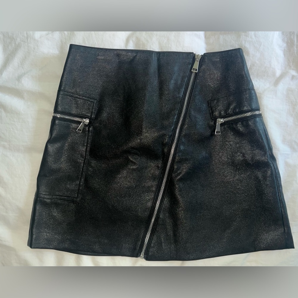 Leather Skirt with Zippers